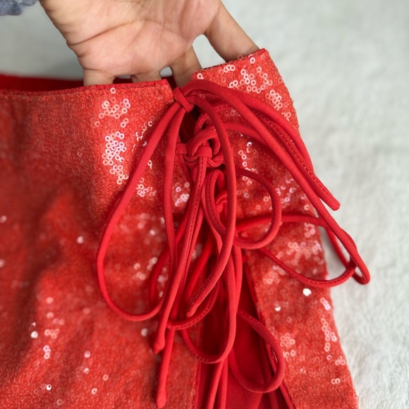 Sequin Wrap Mini Skirt | Tie-Side | Coachella Ibiza Festival Vibes - Picture 3 of 7